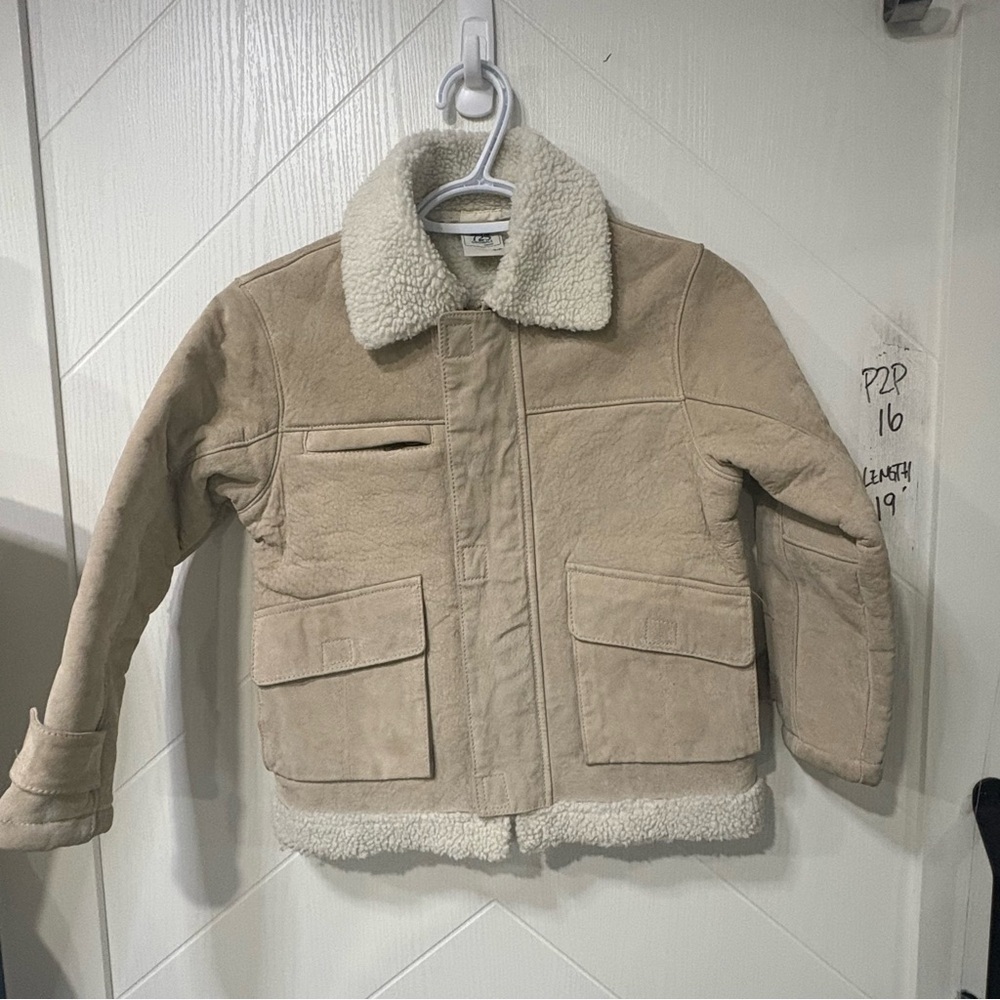 Vintage 725 Originals Shearling‎ Jacket – Y2K aviator neutral suede look